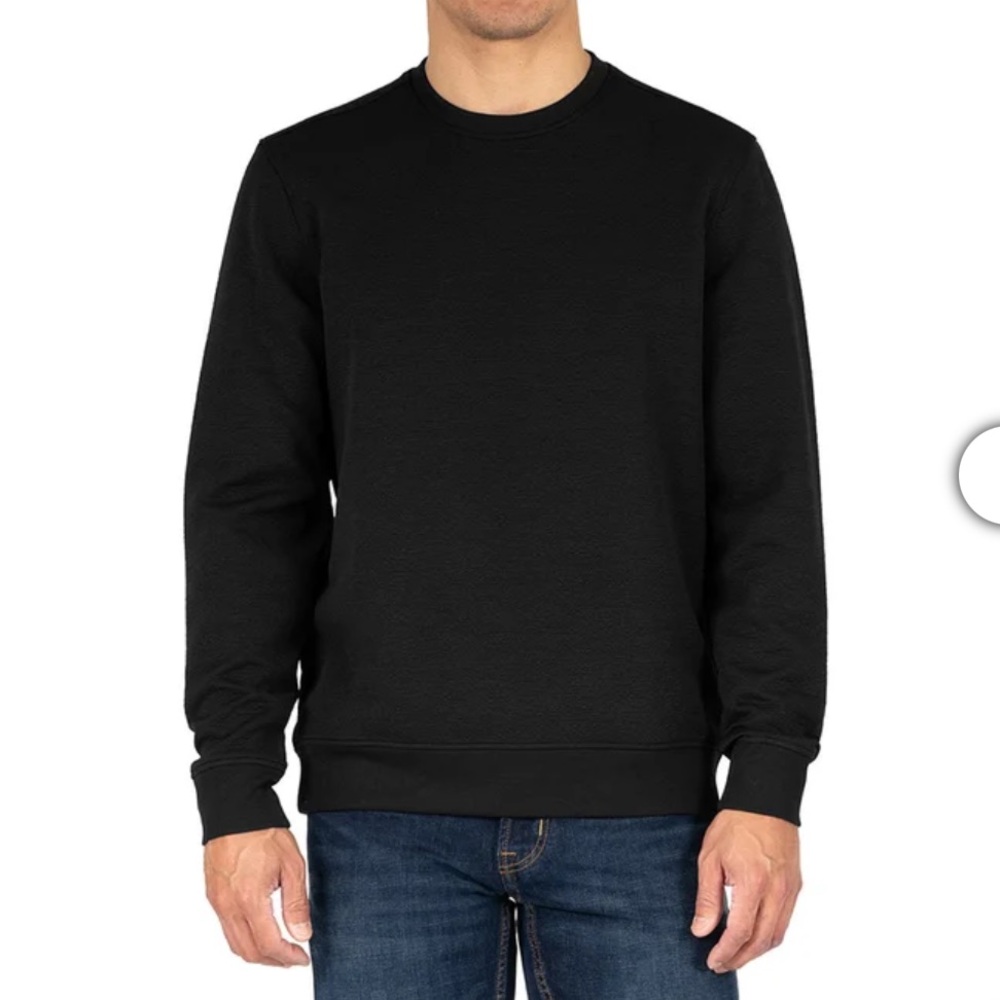 Gary texture crewneck, long sleeve men’s dark blue shirt
